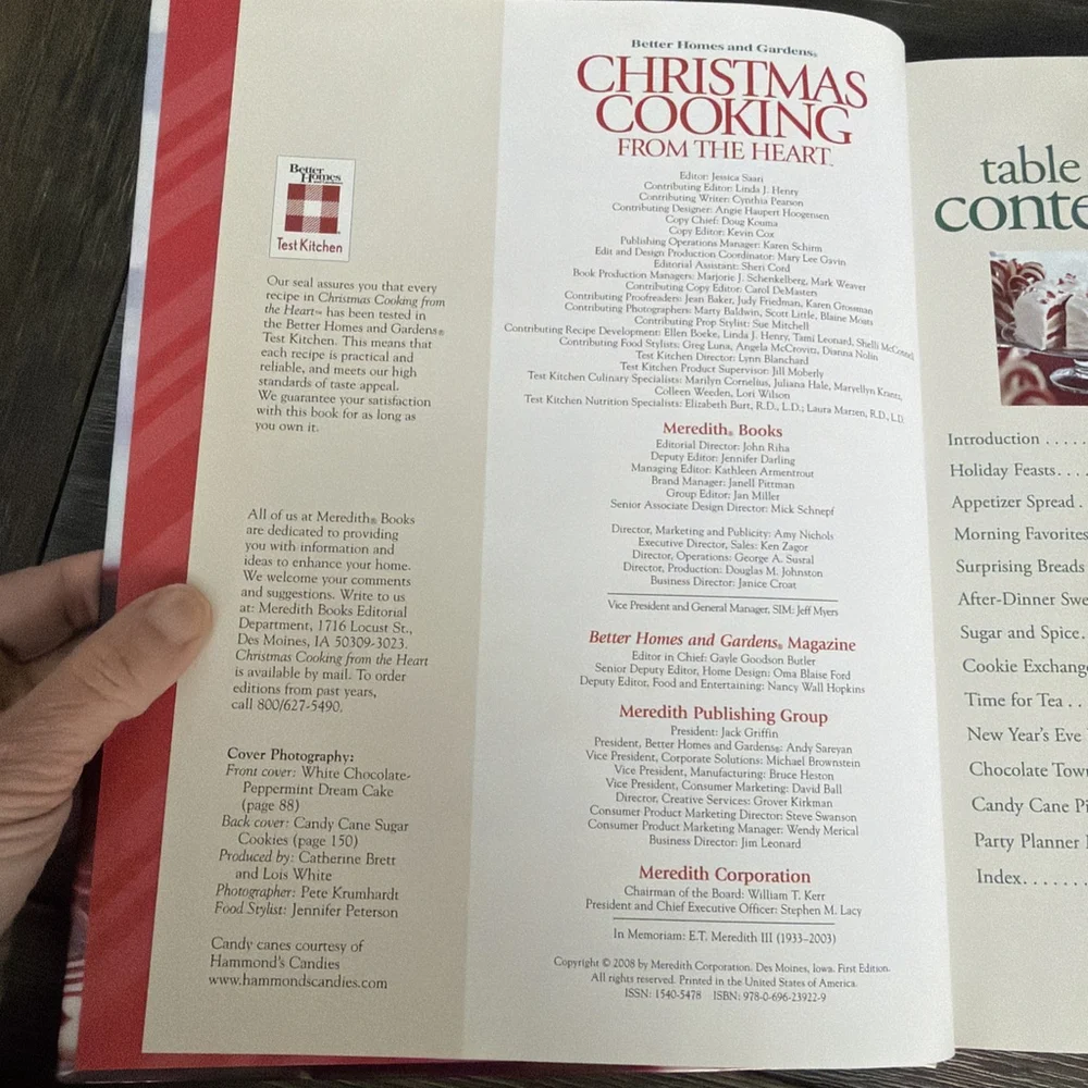 Better Homes & Gardens Christmas Cooking From the Heart Vol 7 (2008 Hardcover)